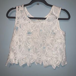 LA Hearts floral lace coverup top